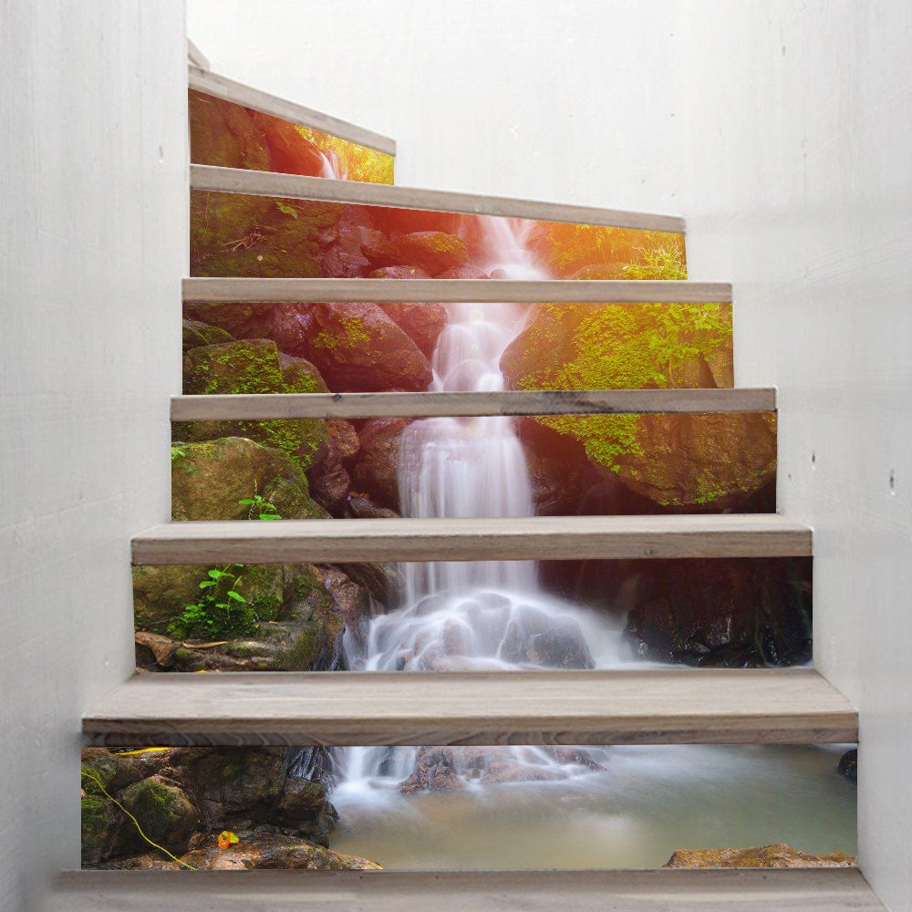 

Waterfall Style Stair Sticker Wall Decor, Mixed color
