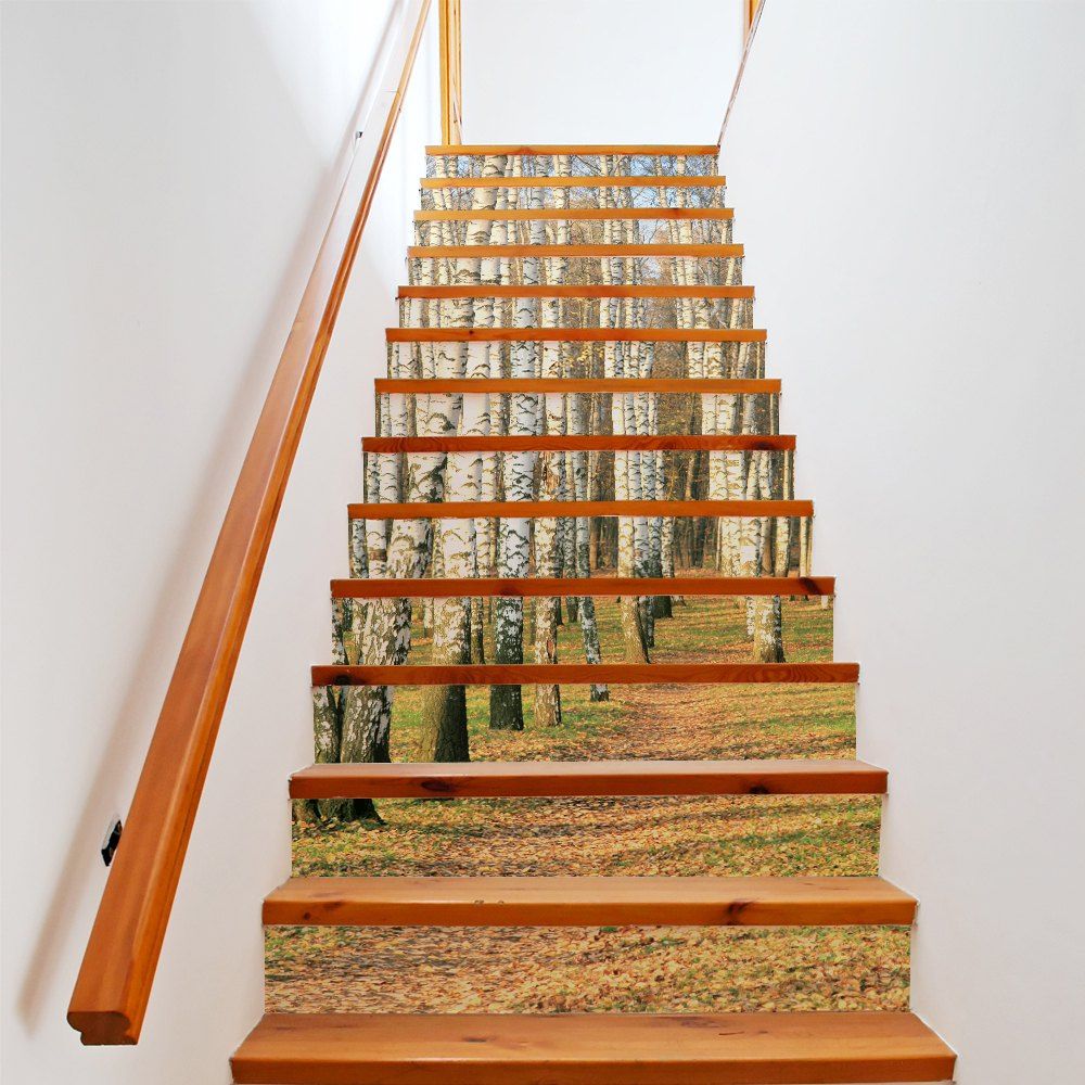 

Birch Forst Style 13 Pieces Stair Sticker Wall Decor, Mixed color
