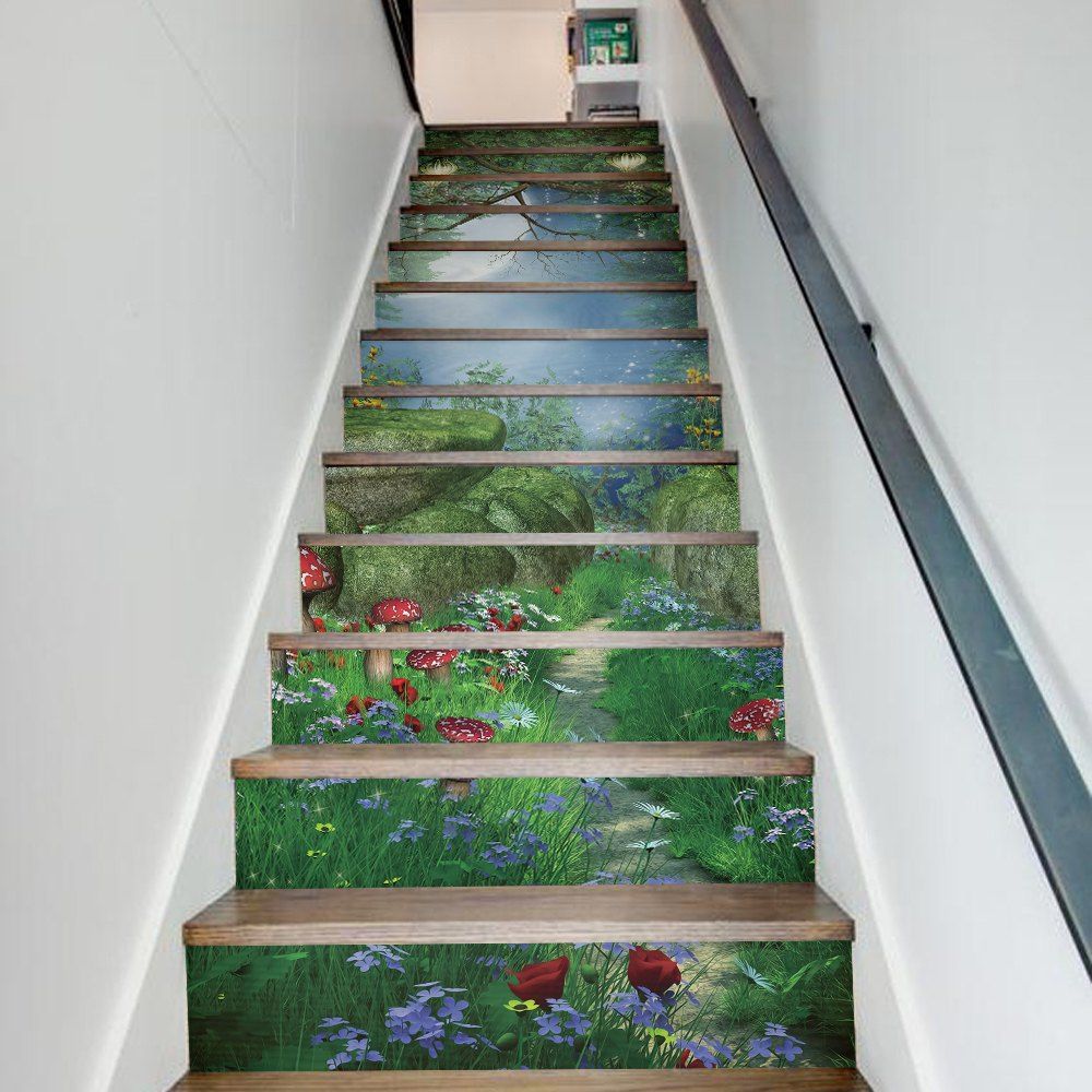 

Magic Forest Style 13 Pieces Stair Sticker Wall Decor, Mixed color
