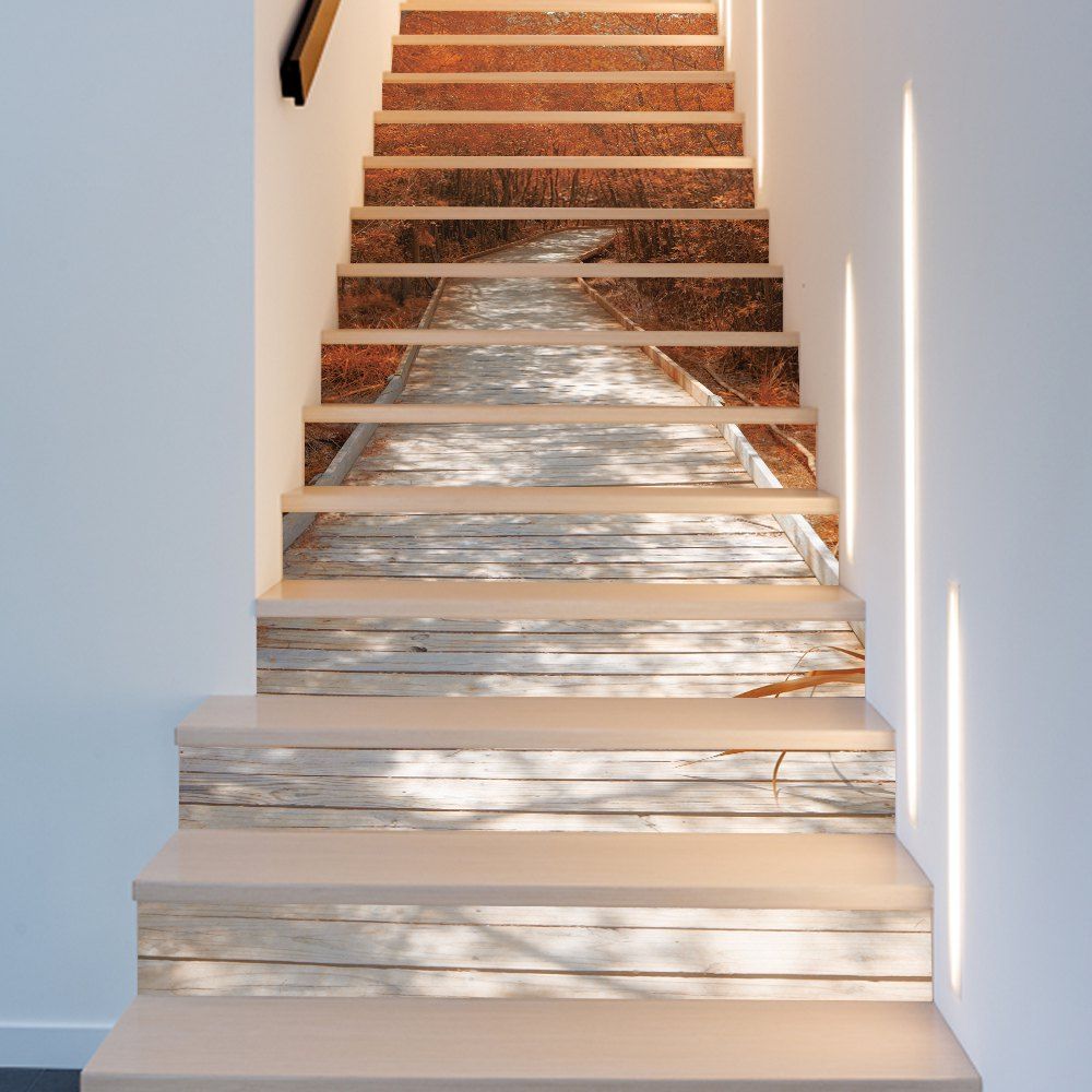 

Forest Trail Style 13 Pieces Stair Sticker Wall Decor, Mixed color