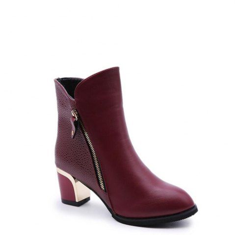 short chunky heel boots