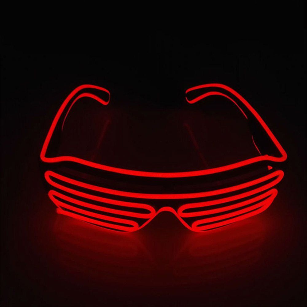 

YouOKLight DC 3V 3 Modes Sound Control Flash El LED Glasses Luminous Party Lighting Colorful Glowing Classic Toys for Dance DJ Party Mask 1PC, Red