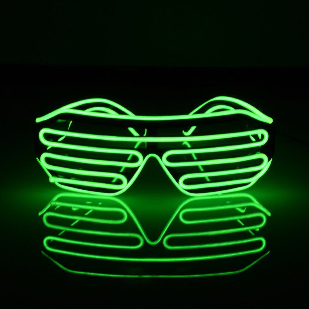 

YouOKLight DC 3V 3 Modes Sound Control Flash El LED Glasses Luminous Party Lighting Colorful Glowing Classic Toys for Dance DJ Party Mask 1PC, Green