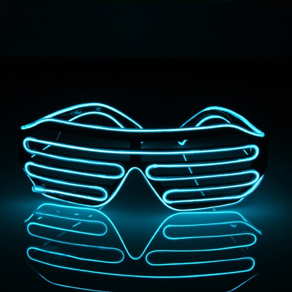

YouOKLight DC 3V 3 Modes Sound Control Flash El LED Glasses Luminous Party Lighting Colorful Glowing Classic Toys for Dance DJ Party Mask 1PC, Blue