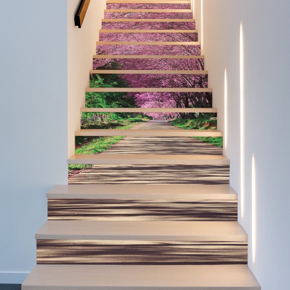 

Sakura Trail Style 13 Pieces Stair Sticker Wall Decor, Mixed color