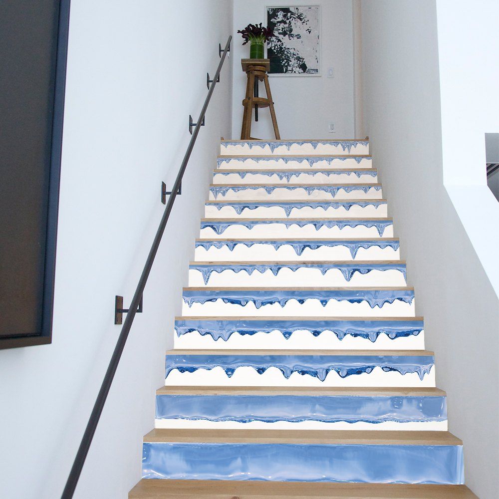 

Icicle Style 13 Pieces Stair Sticker Wall Decor, Mix color