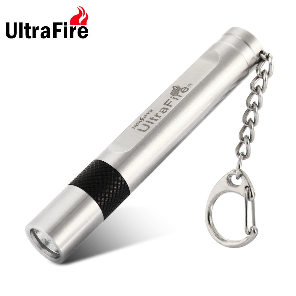

Ultrafire H1 Flashlight Cree XP-E Q5 150LM 3 Modes Stainless Steel, Silver