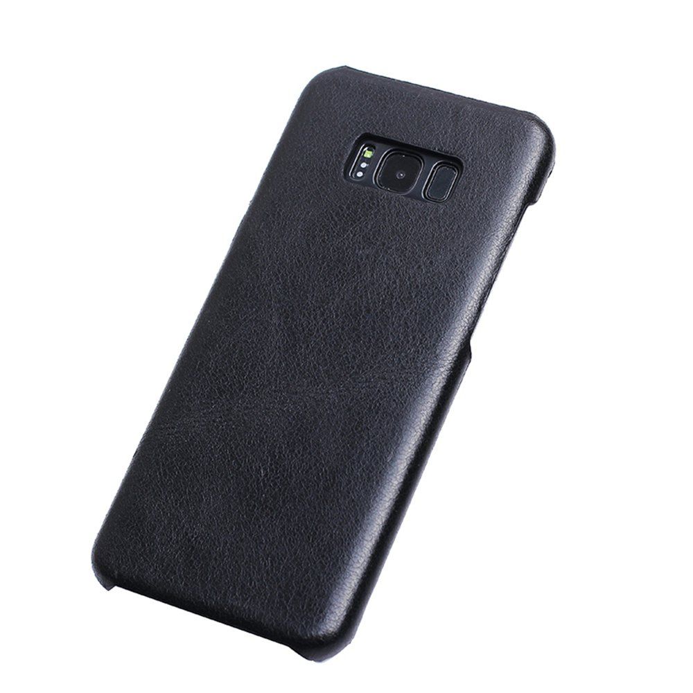 

Retro Style Cow Leather Hard Back Case for Samsung Galaxy S8 Plus, Black