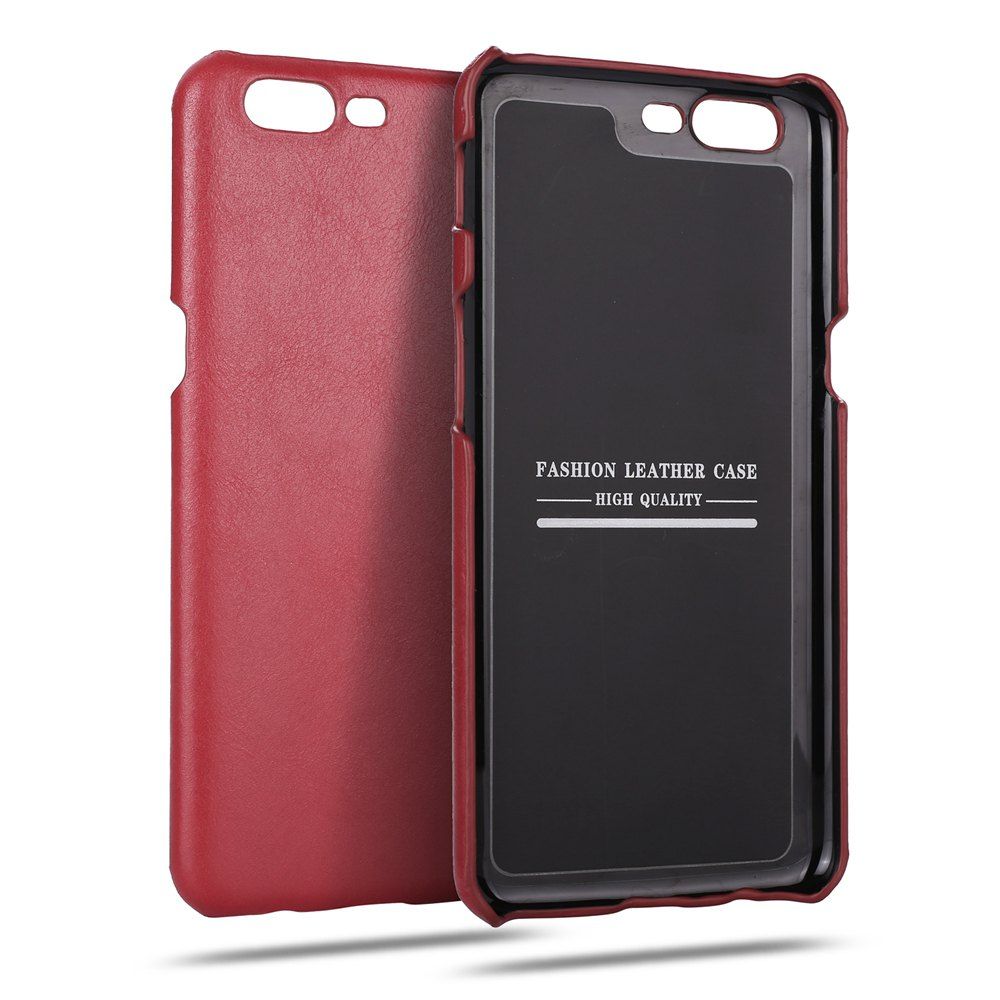 

Retro Style Cow Leather Hard Back Case for OnePlus 5, Red