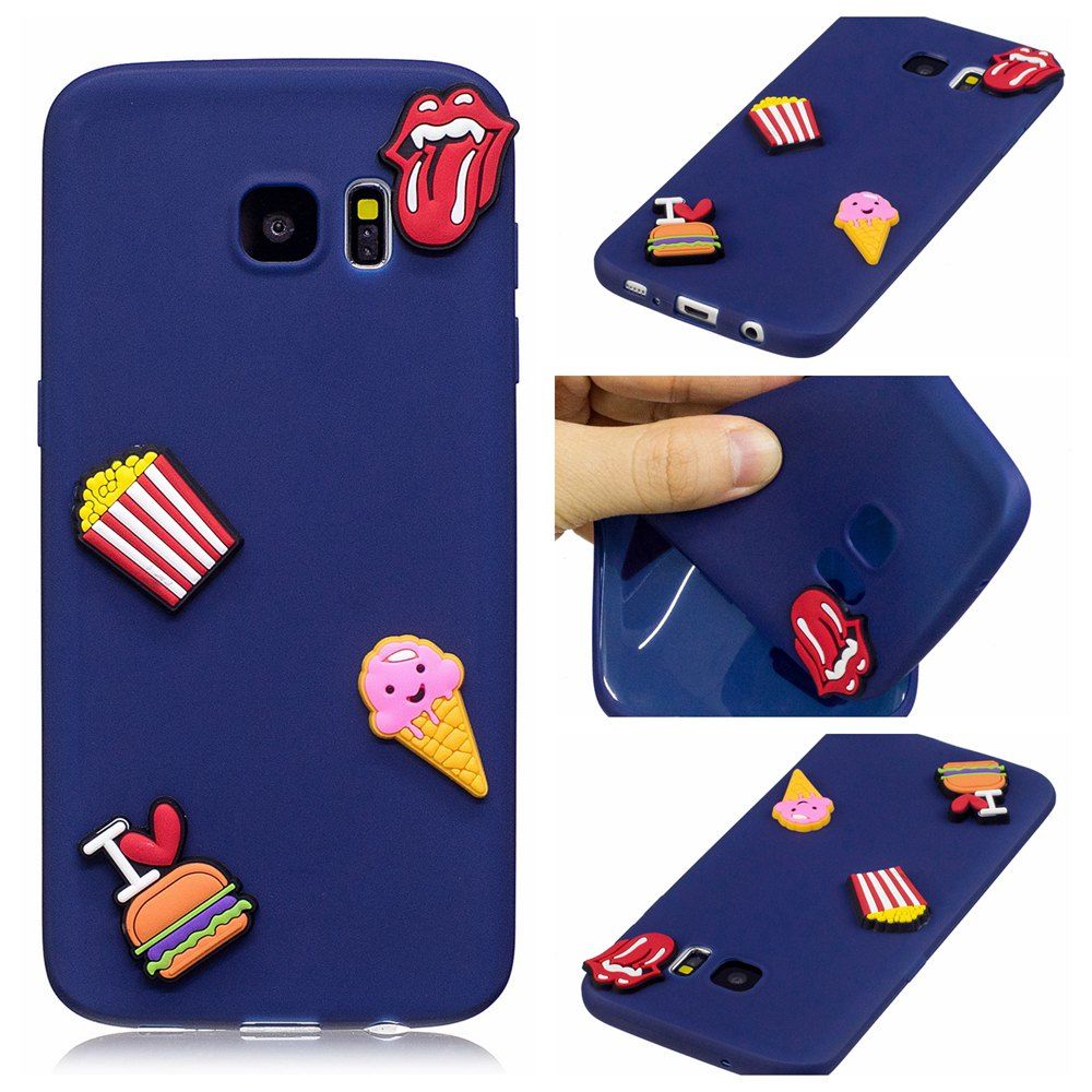 

3D Cute Candy Pattern Silicone Soft Back Case for Samsung Galaxy S7 Edge, Cadetblue