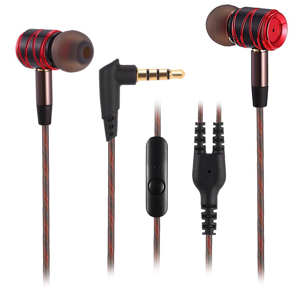 

Tochic In-Ear Hybrid Earphones Detachable Design 3.5MM Built-In Mic / On-Cord Control for Xiaomi Meizu, Red + black