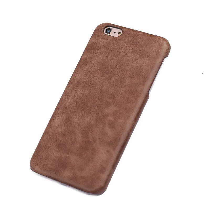 

Retro Style Cow Leather Hard Back Case for iPhone 7, Deep brown