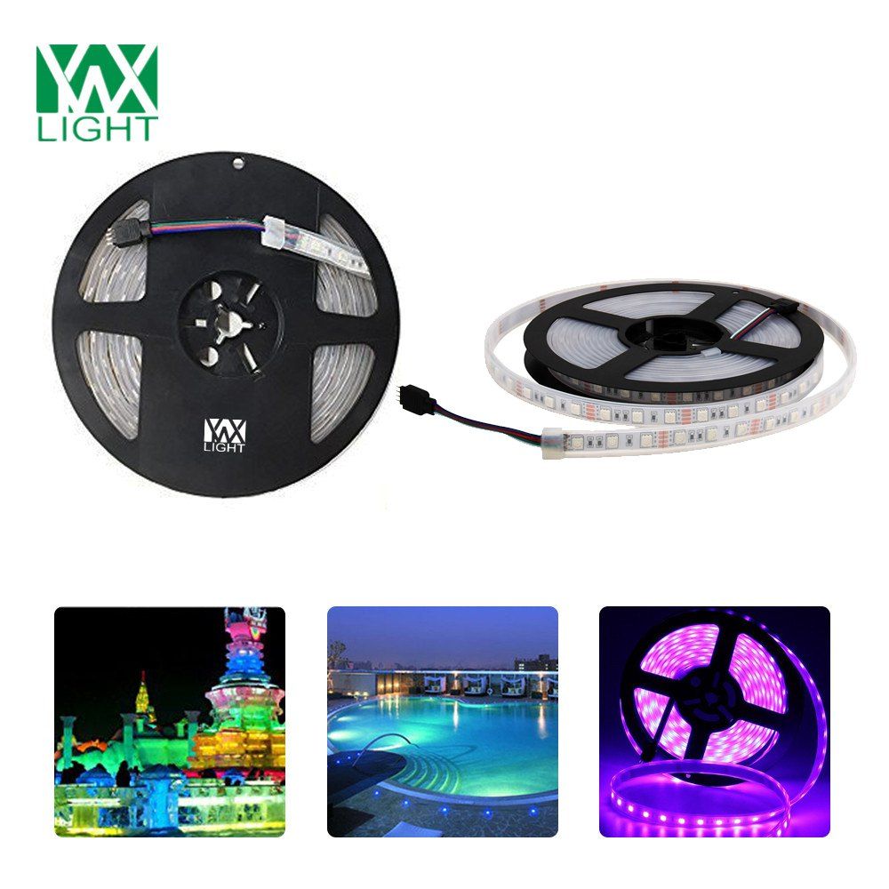 

Ywxlight 5M 5050SMD Fully Submersible Led Flexible Strip Light Rgb Color Dc 12V