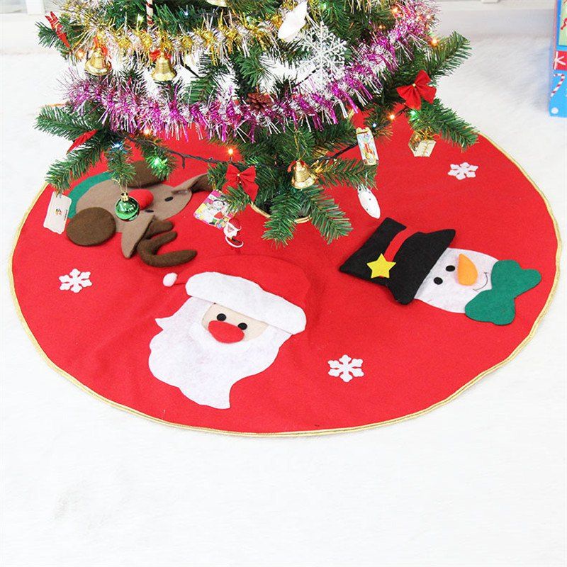 

Fashion 3D Santa Claus Elk Embroidery Tree Dress Christmas Decoration, Red