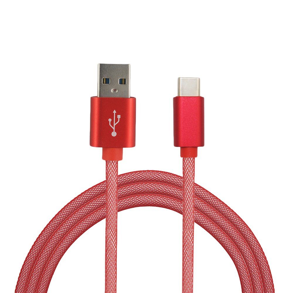 

Mini Smile 3.4A Quick Charge Usb 3.1 Type-C To Usb 2.0 Charging Data Transfer Cable 100CM, Red