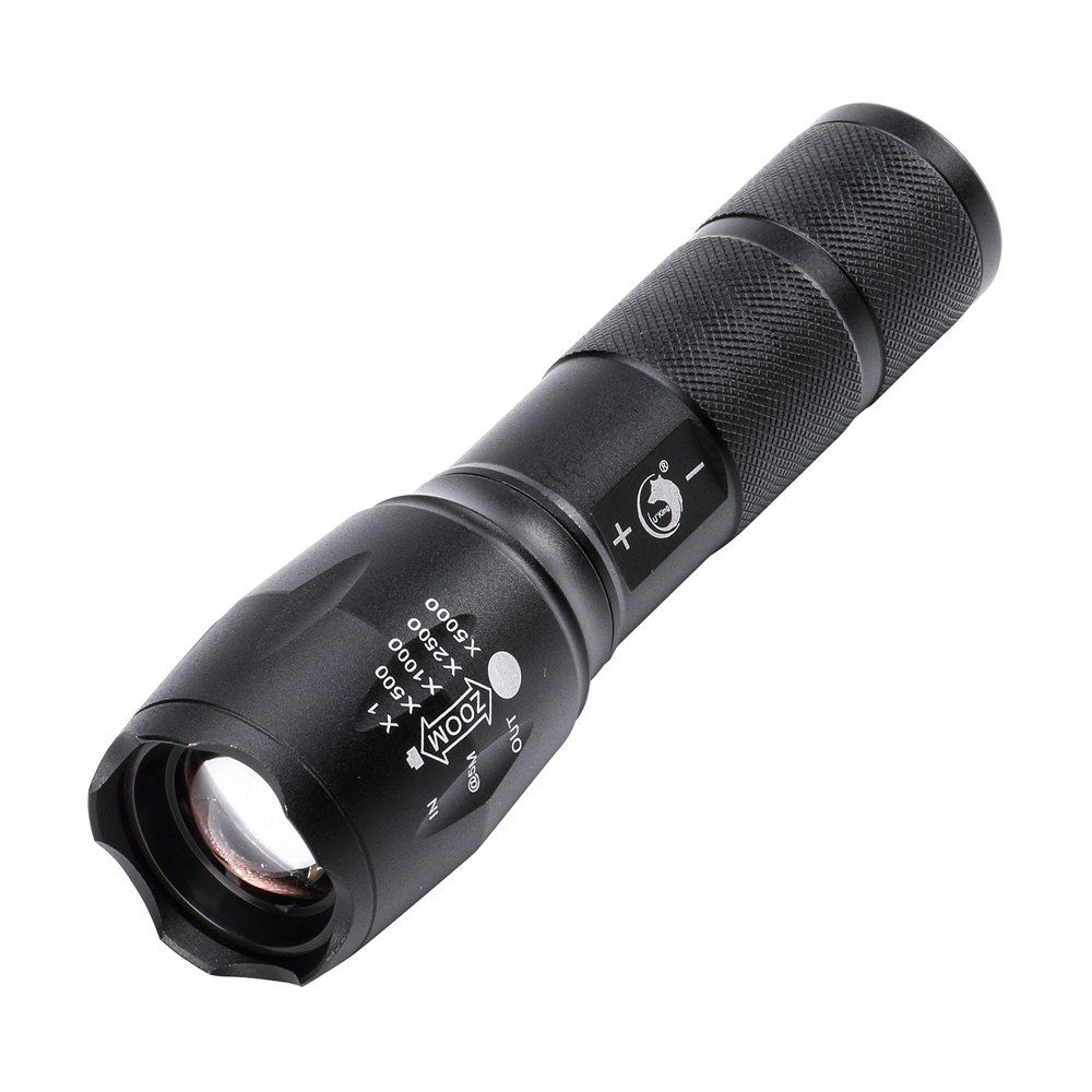 

U`King Cree T6 1000LM 3 Mode Rechargeable Built-In Battery Multifunctional Zoomable Flashlight Torch, Black;black;golden;green;purple;red