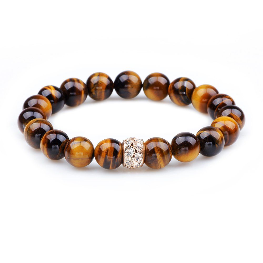 

Tigereye Set Auger Hand Made Beaded Bracelet, Brown #26