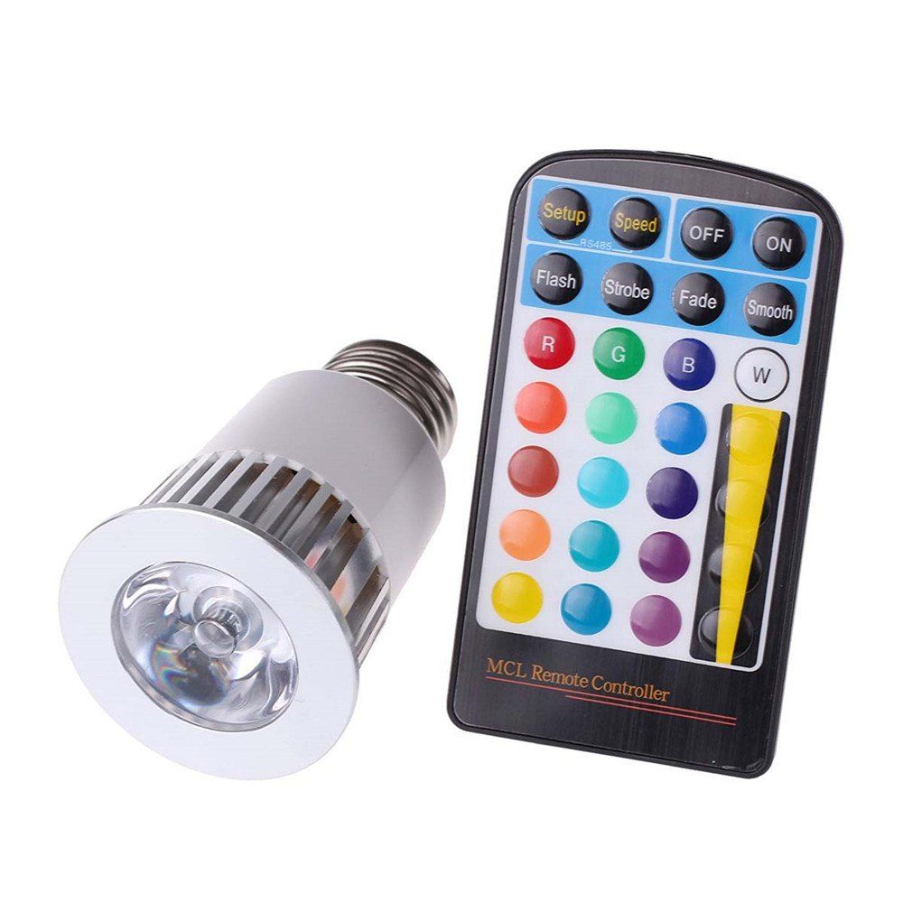 

SUPli 5W E27 RGB 16 Color Options LED Magic Spotlight Bulb with 28 Key IR Remote Control 4 Mode Flashlight Lamp 85 - 265V