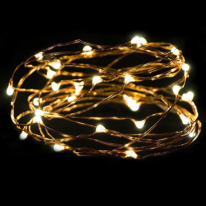 

AY - hq217 2M 20 LED Copper Wire Light for Christmas Tree Decoration, Warm white light