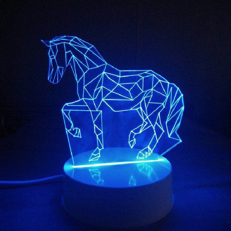 

Horse Night Light Touch 3D LED Table Desk Lamp, Rgb