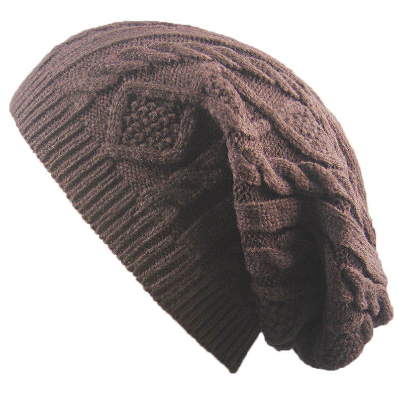 

Winter Cap Small Twist Knitted Hats Europe and The United States Outdoor Men and Women Leisure Sets of Wool Hat, Cappuccino