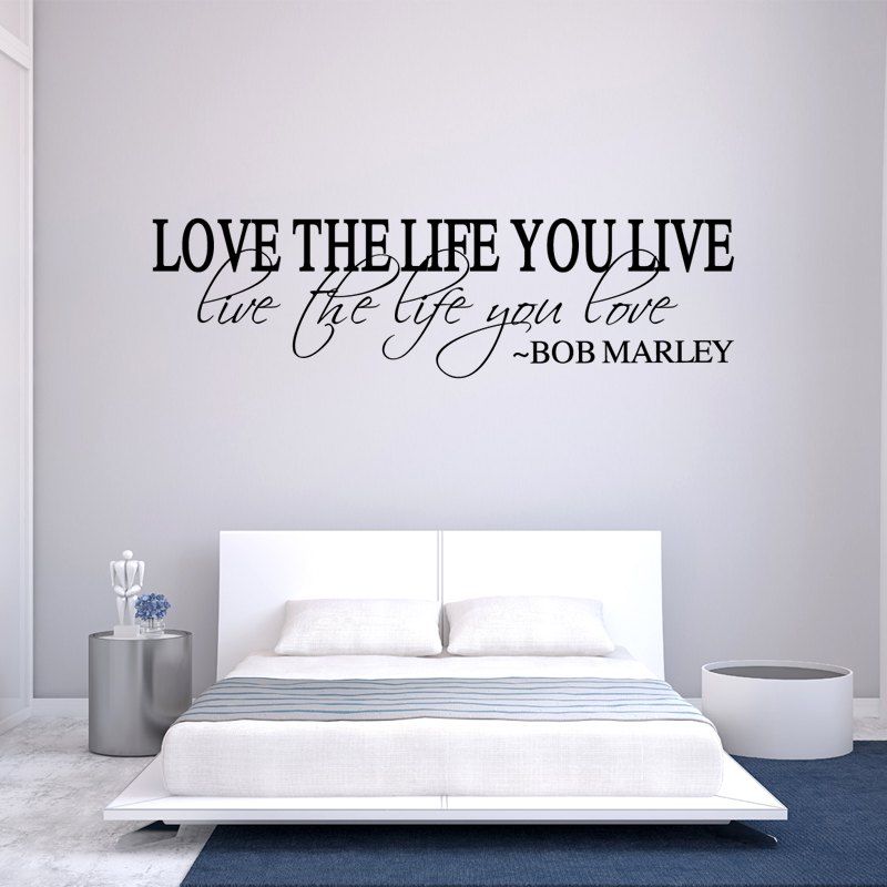 

DSU BOB - 8 Love the Life You Live Wall Sticker for Home Decoration, Black
