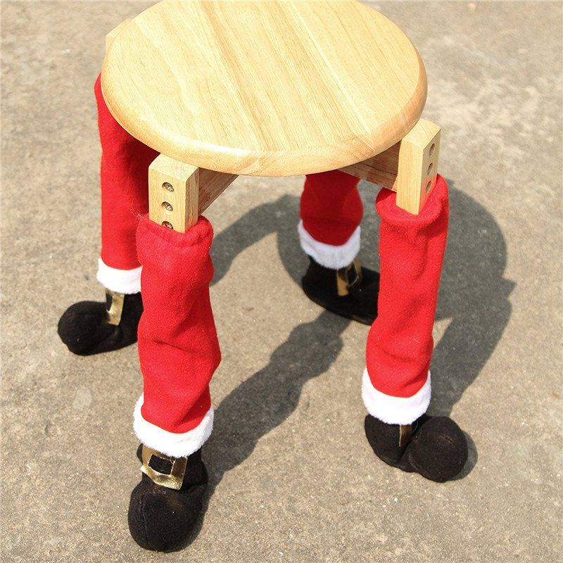 

AY - hq246 4PCS Table Feet Cover Chair Feet Christmas Decoration, Red