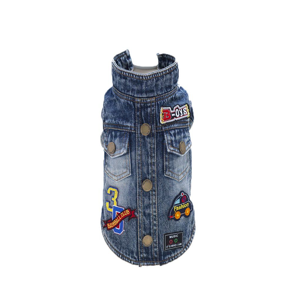 

Lovoyager A75 Pet Clothing Designer Dog Clothes Winter Jean Jacket Dog Coat, Blue