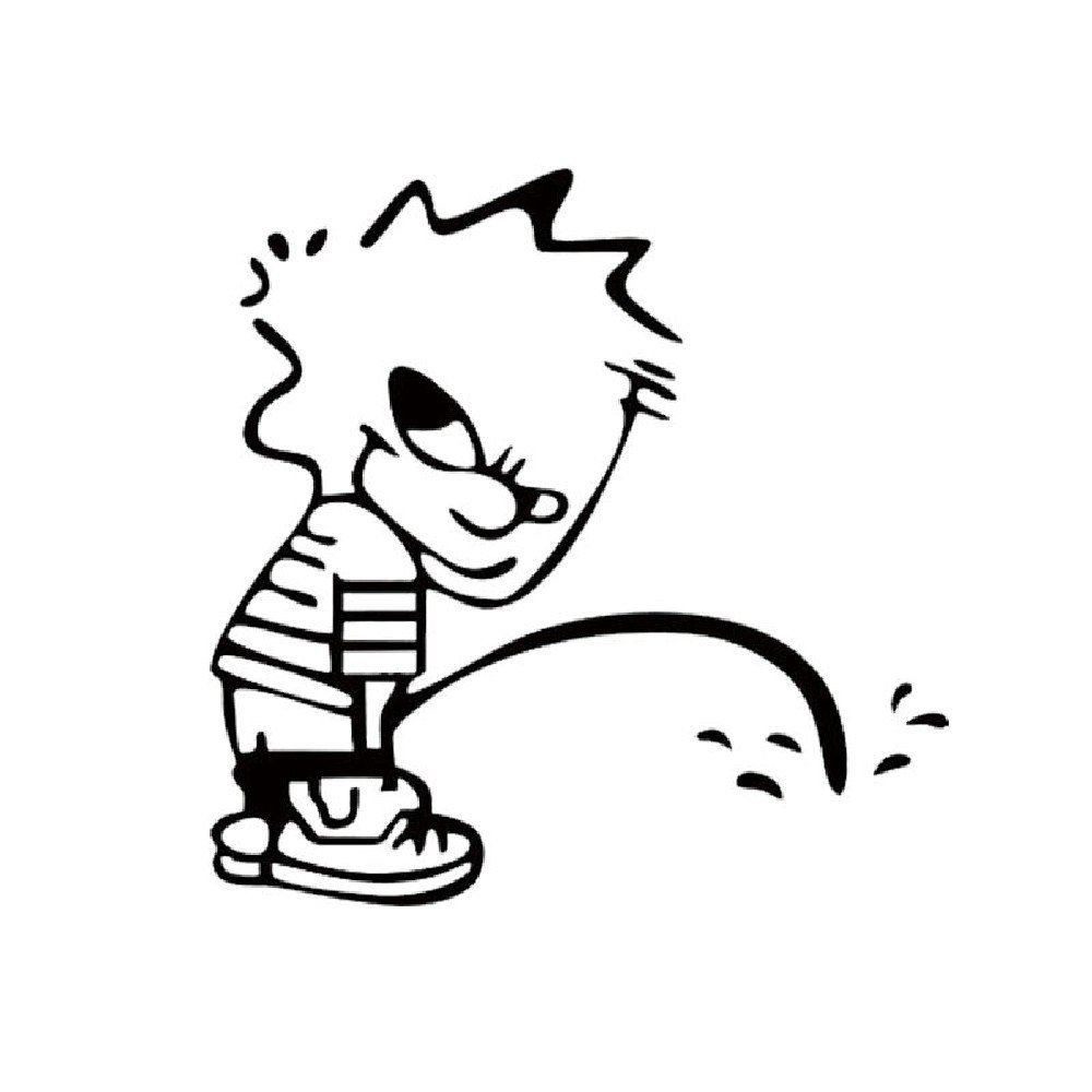 

DSU Figure Pee Toilet Wall Sticker Funny Cartoon Decal Decoration, Black