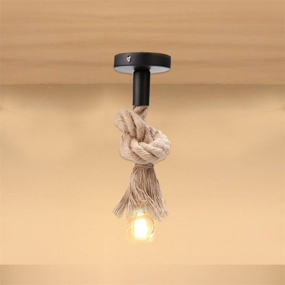 2019 Brightness Hemp Rope Pendant Light 50cm Single Head Fancy Brightness Hemp Rope Pendant Light 50cm Single Head Vintage Hanging Lamp Retro Country Style