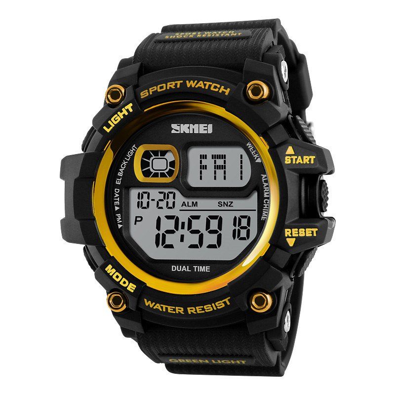 

SKMEI LED Men Outdoor Shockproof Electronic Watch, Golden