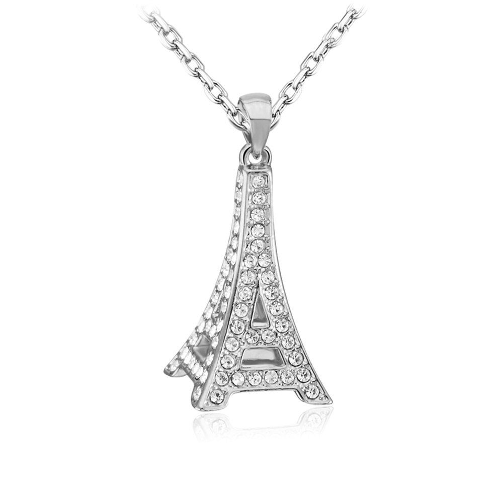 [39% OFF] Sterling Silver 3D Paris Eiffel Tower Pendant Necklace Jewelry For Women & Girls As A 