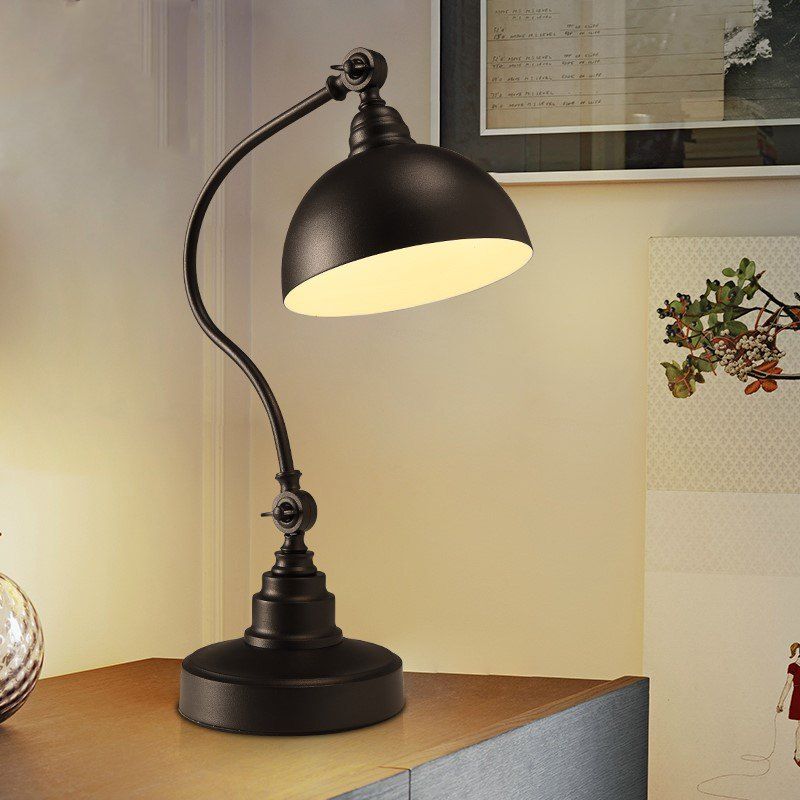 Lanshi Vintage Metal Black Reading Desk Lamp