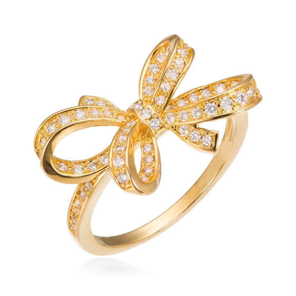 [45 OFF] Copper Rehinestone Butterfly Bow Ring Rosegal