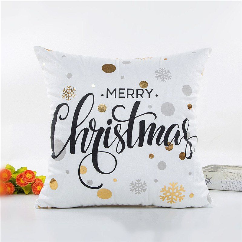 

Christmas Decoration Pillowcase Soft Pillow Cover, White
