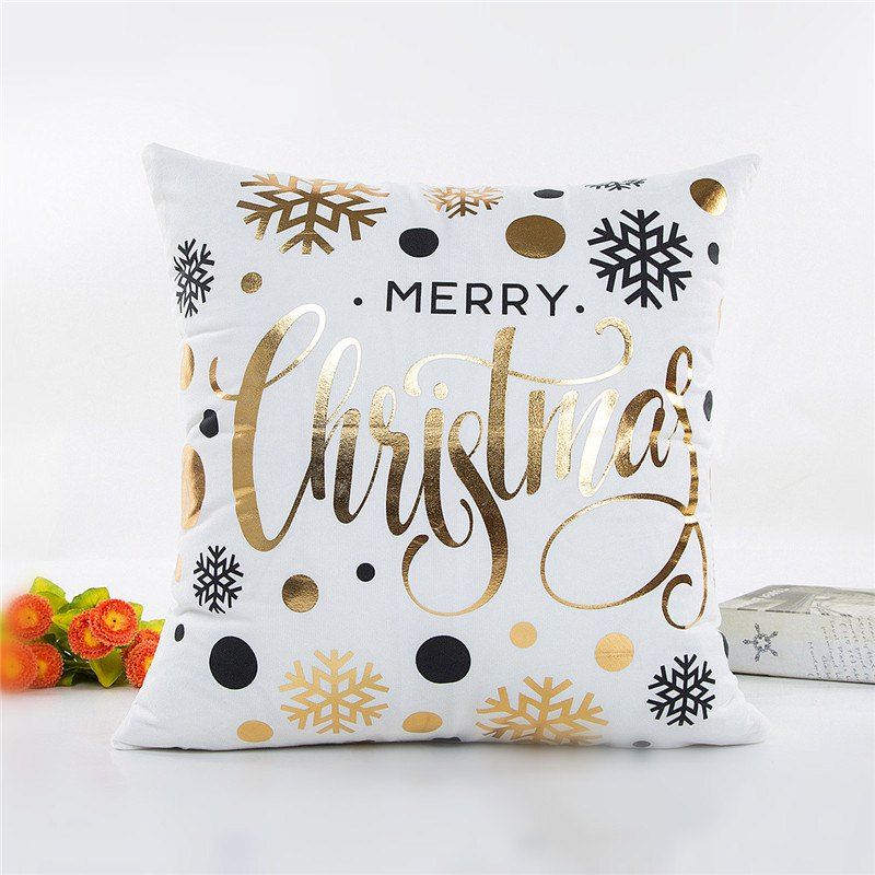 

Christmas Decoration Pillowcase Snowflake Pillow Cover, White