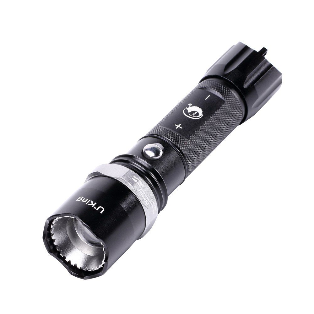 

U`King Xml T6 1000LM 5 Mode Attack Head Zoomable Flashlight Torch Set, Black;black;blue;brown;golden;green