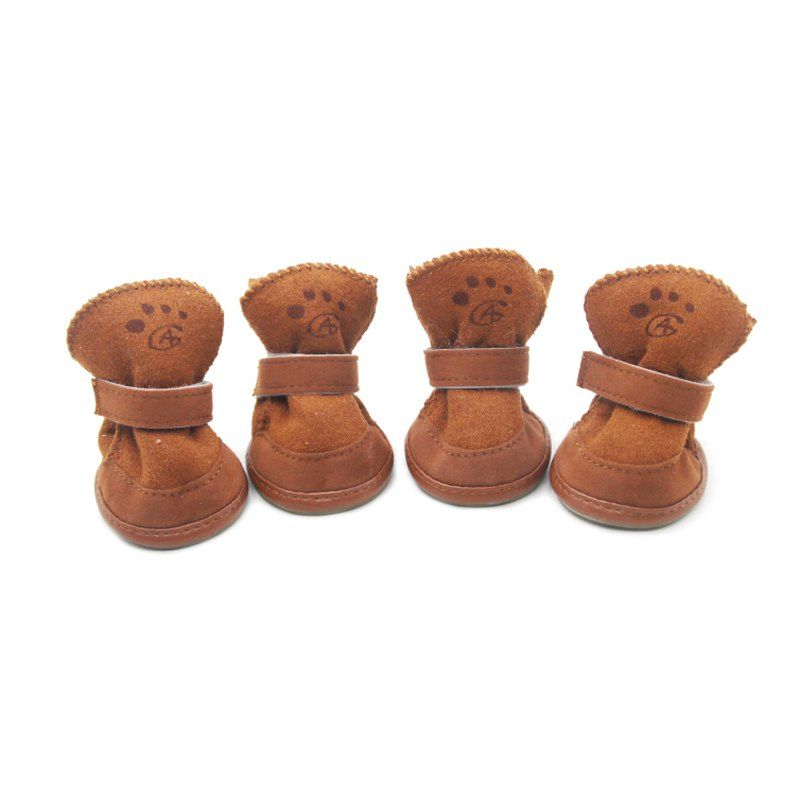 

Lovoyager VSB160804 New Fancy Small Dogs Shoes Winter Warm Snow Lambs Wool Boots For Chihuahua Teddy Poodle Puppy, Brown