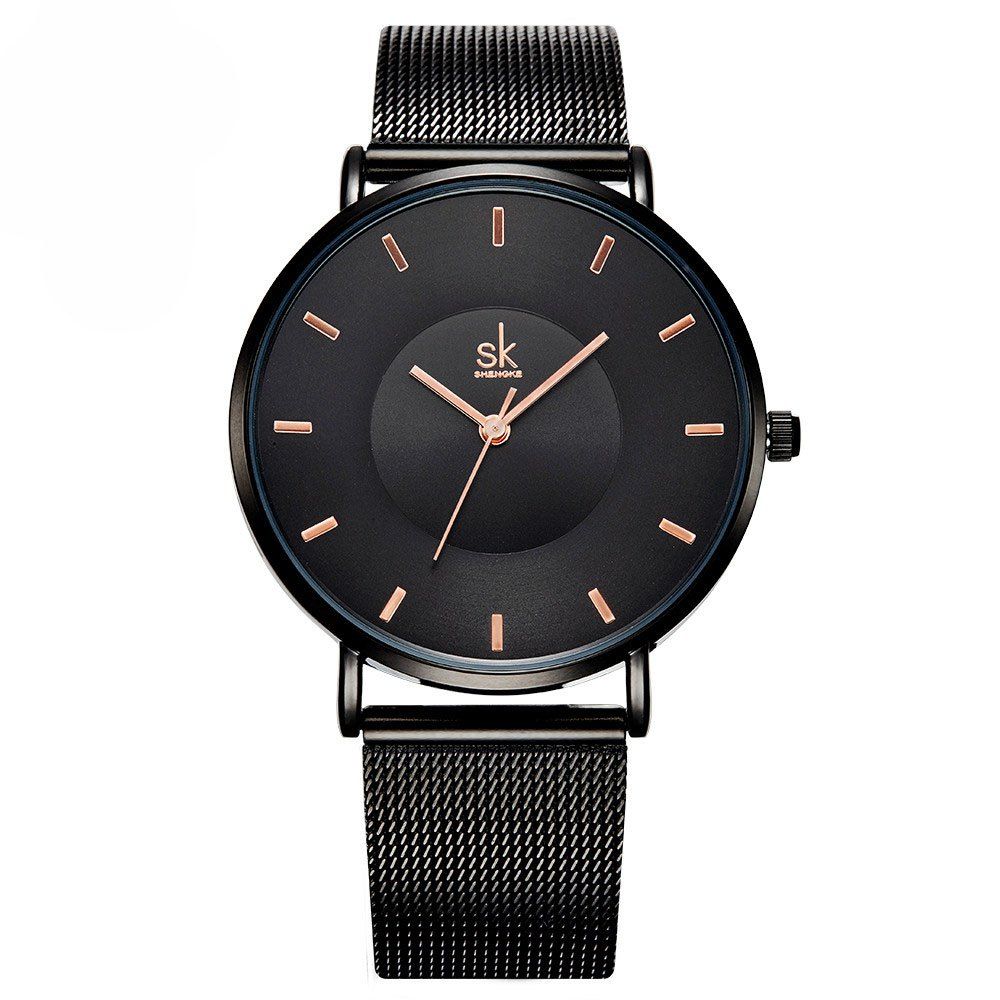 

SHENGKE K0059 4617 Unique Trendy Women Quartz Watch, Black