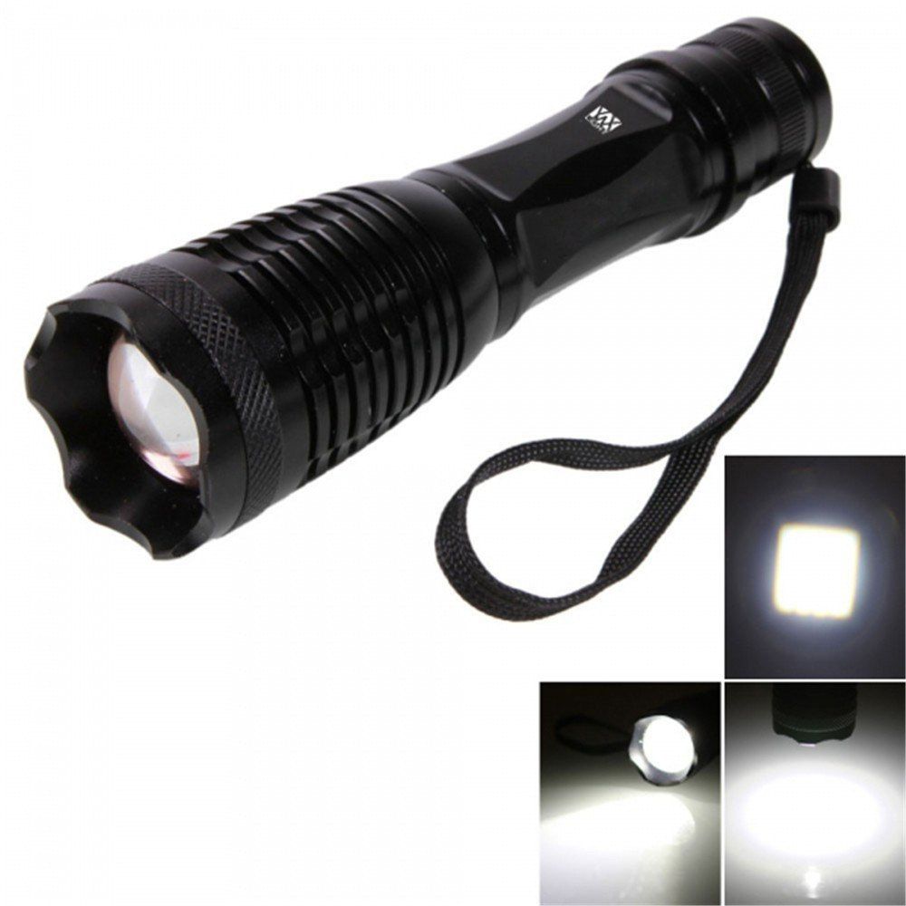 

YWXLight T6 LED 900LM 6000K 5 Modes Telescopic Zoom Flashlight, Black