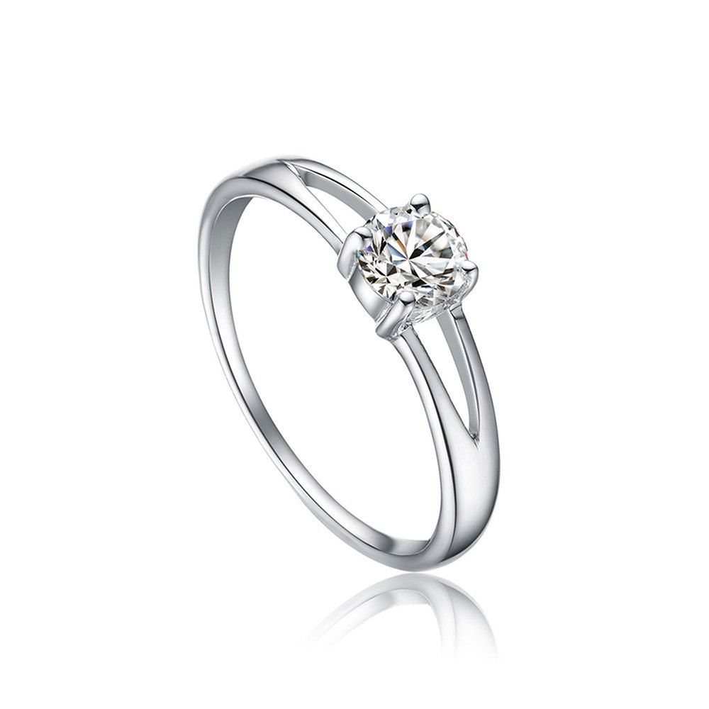 

Sh Starharvest 925 Sterling Silver Rings with Prong Setting Solitaire for Female