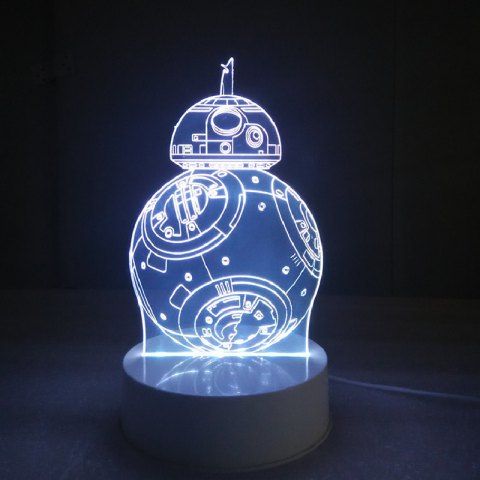 Trendy DSU 3D Lamp Visual LED Table Night Light Robot Shape Multi Color 