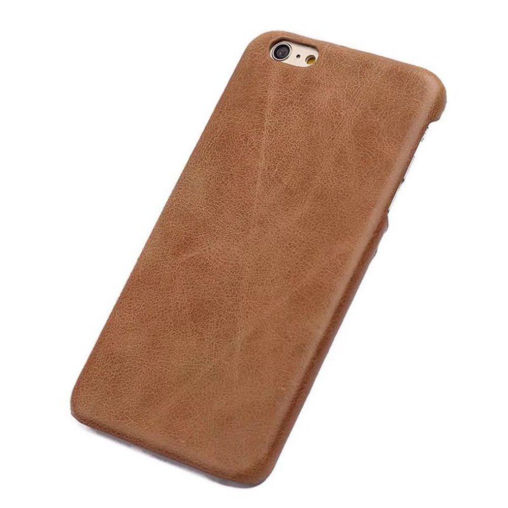 

Wkae Retro Frosted Durable Genuine Leather Back Shell Cover Case for iPhone 7 / 8, Brown