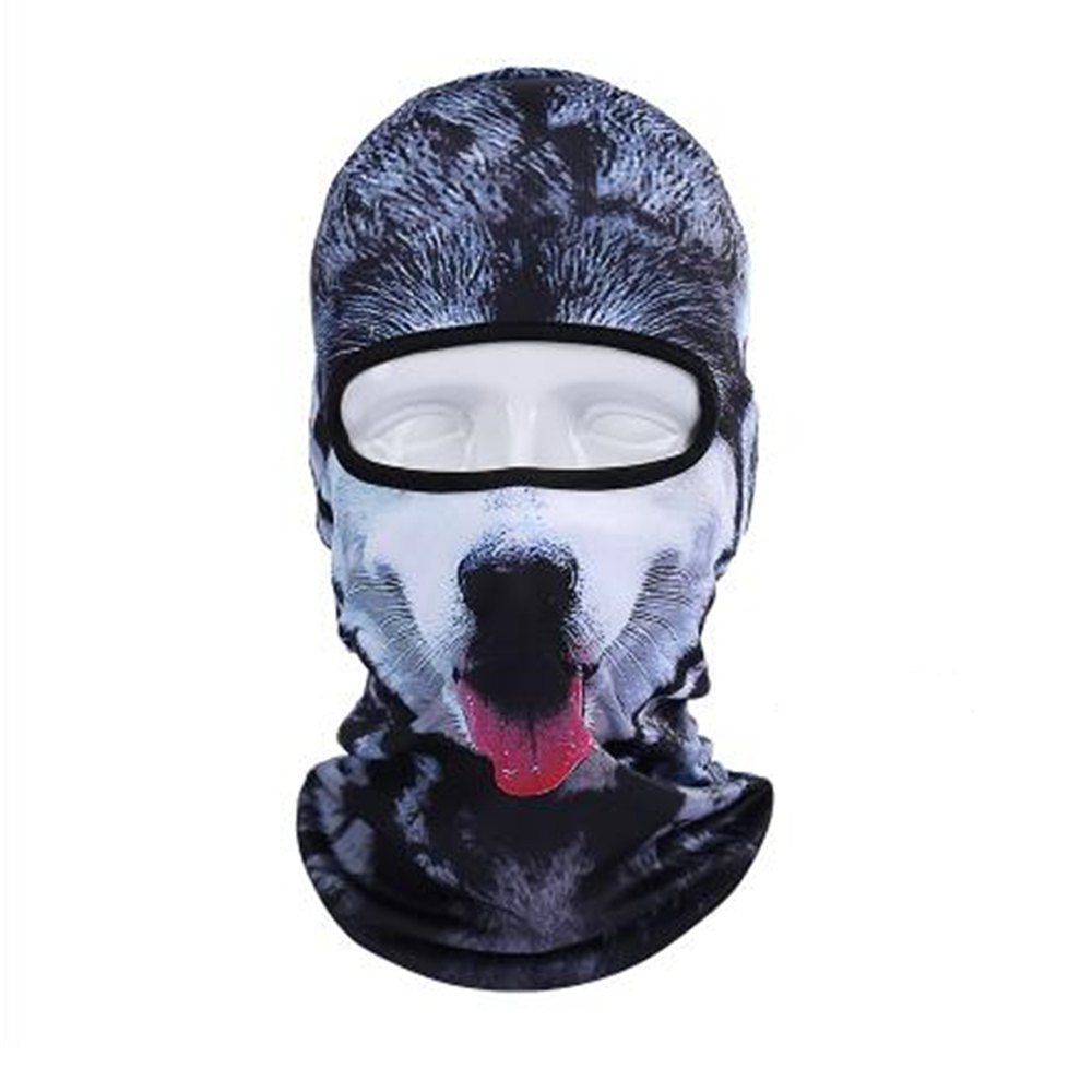 

Creative Unisex Husky Face Mask For Outdoor Free Size, Black white