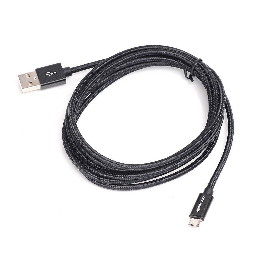 

USB 2.0 Braided Micro USB 5 Pin Hi-speed Data Charging Cable 2M, Black
