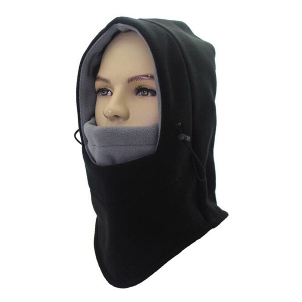 

Outdoor Multifunctional Double Fleece Unisex Windproof Face Mask Cap free size, Black