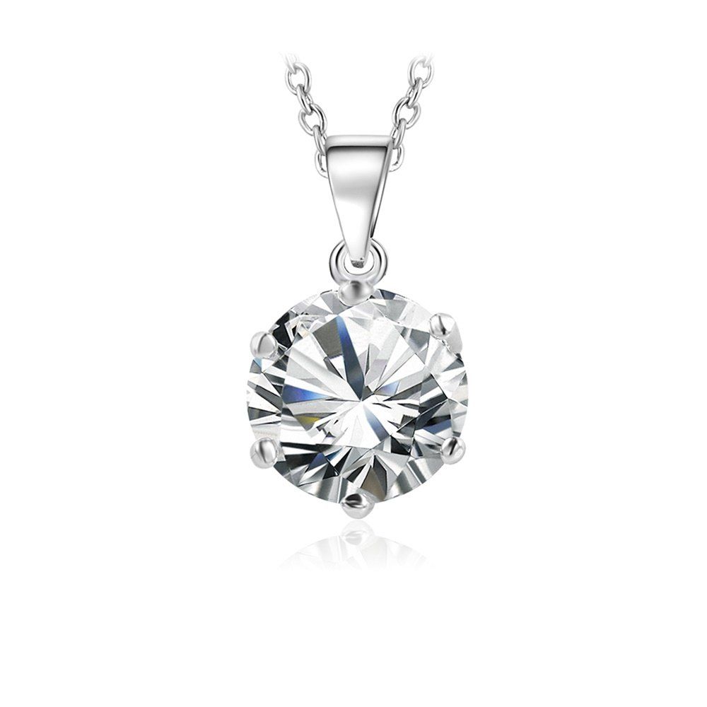 

Zircon True Love White Diamond Necklace Sweater Chain, White + gold