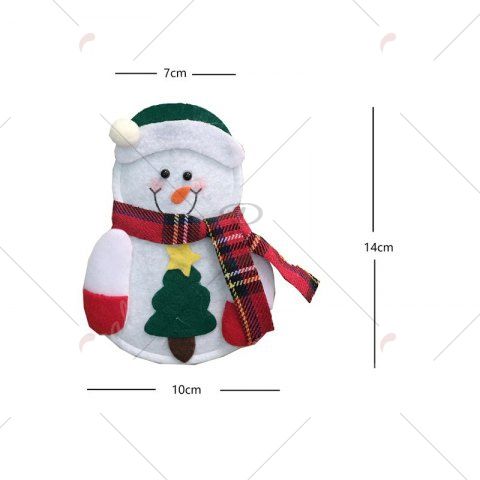 4pcs Santa Claus Snowman Elk Knife and Fork Storage Bag Christmas Decoration