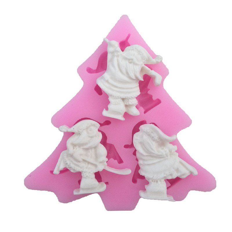 

AY - XP13803 Santa Claus Silicone Pattern Fondant Mold for Cake Decoration, Pink