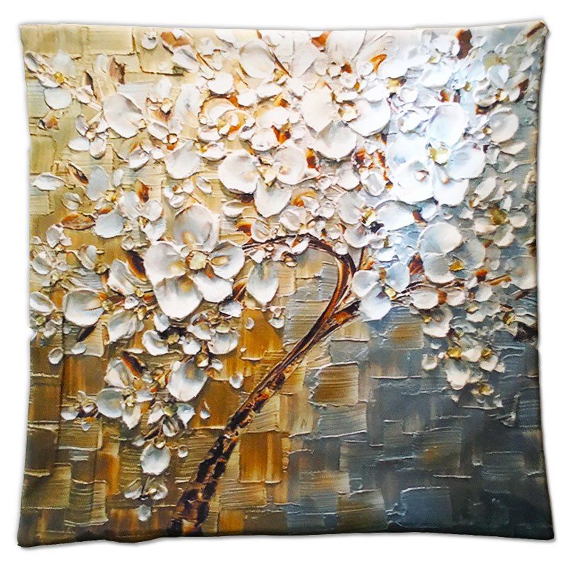 

3D Flower Trees Painting Style Series Of Three-dimensional Pattern Magnolia Painting Style Cloth Pillow Cover, 混合色（colormix）